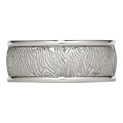 Stainless Steel 9mm Textured Wedding Band – view 3