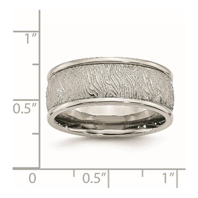 Stainless Steel 9mm Textured Wedding Band – view 6