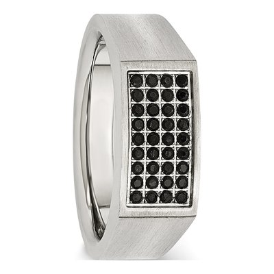 Men's Stainless Steel CZ Ring – view 6