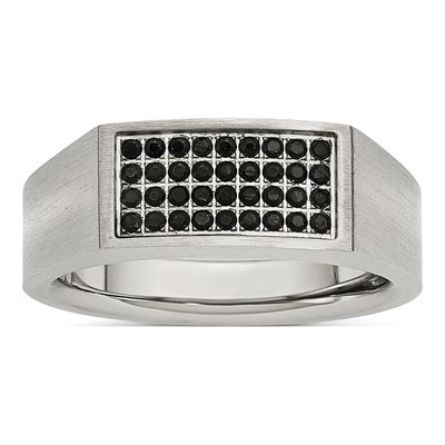 Men's Stainless Steel CZ Ring