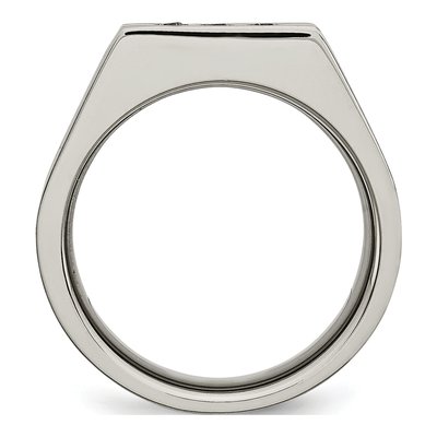 Men's Black Stainless Steel CZ Ring – view 3