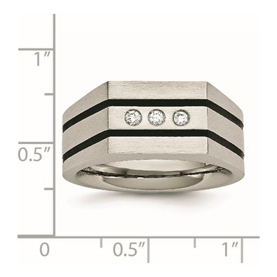 Men's Black Stainless Steel CZ Ring – view 8