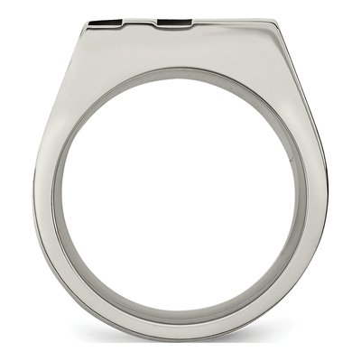 Men's Black Stainless Steel CZ Ring – view 3