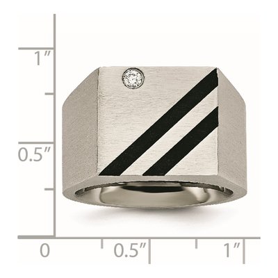 Men's Black Stainless Steel CZ Ring – view 8