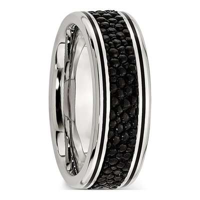 Stainless Steel 8mm Stingray Wedding Band – view 5