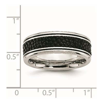 Stainless Steel 8mm Stingray Wedding Band – view 7