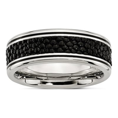 Stainless Steel 8mm Stingray Wedding Band