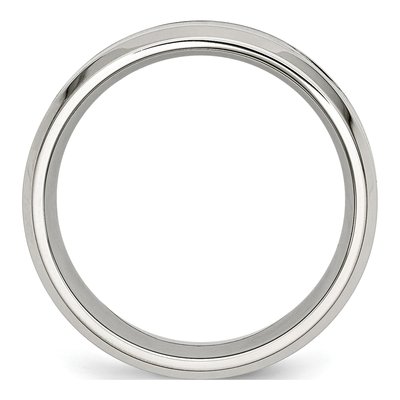 Stainless Steel 8mm Koa Wood Inlay Wedding Band – view 2