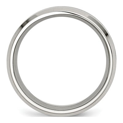 Stainless Steel 8mm Wood Inlay Comfort-Fit Wedding Band – view 3