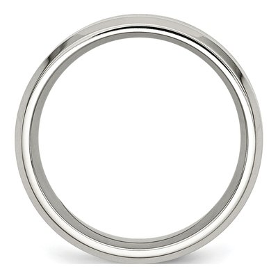 Stainless Steel 8mm Black Koa Wood Comfort-Fit Wedding Band – view 3