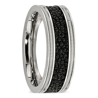Stainless Steel 8mm Stingray Wedding Band – view 4