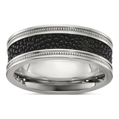 Stainless Steel 8mm Stingray Wedding Band