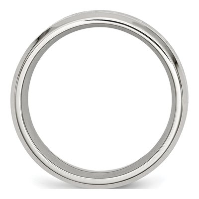 Stainless Steel 8mm Cross Wedding Band – view 2