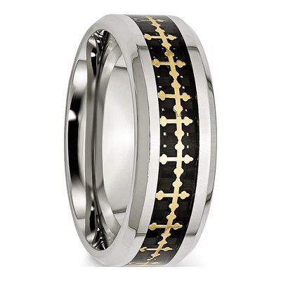 Stainless Steel 8mm Cross Wedding Band – view 4