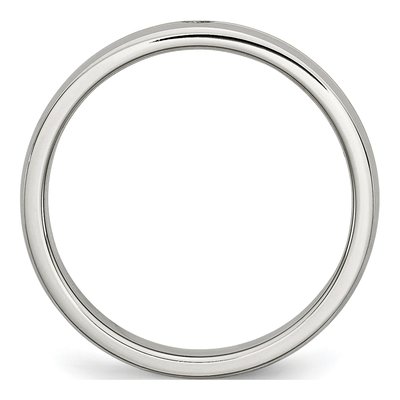 Stainless Steel Diamond IP Wedding Band – view 2