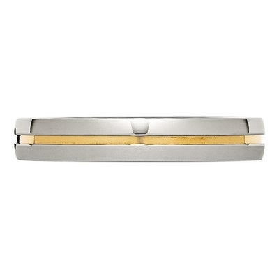 Stainless Steel Diamond IP Wedding Band – view 3