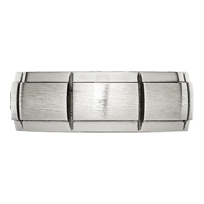 Stainless Steel 1/20 ct tw Diamond Wedding Band – view 4