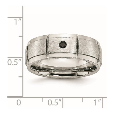 Stainless Steel 1/20 ct tw Diamond Wedding Band – view 8