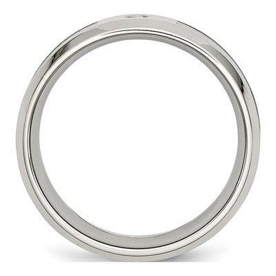 Stainless Steel Diamond Camo Wedding Band – view 3