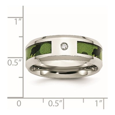 Stainless Steel Diamond Camo Wedding Band – view 8