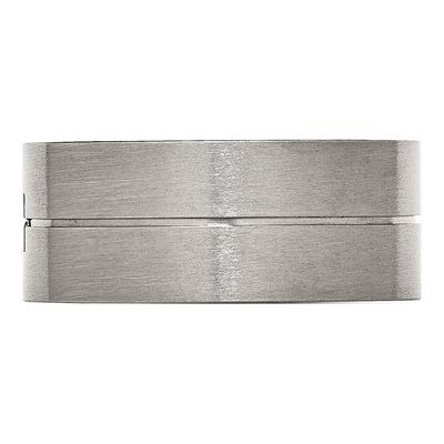Stainless Steel Diamond Wedding Band – view 4