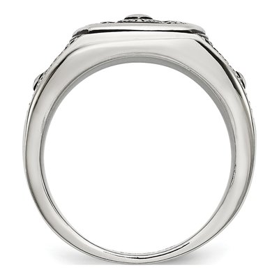 Men's Stainless Steel Antiqued Cross Ring – view 4