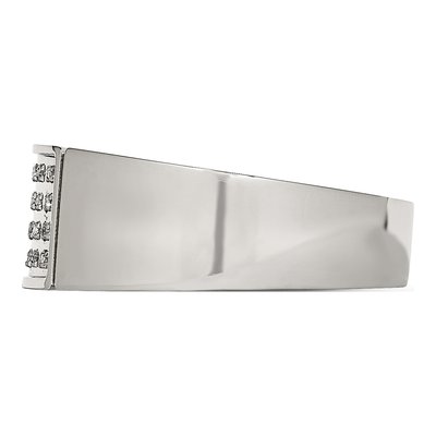 Stainless Steel 1/10 ct tw Diamond Wedding Band – view 4
