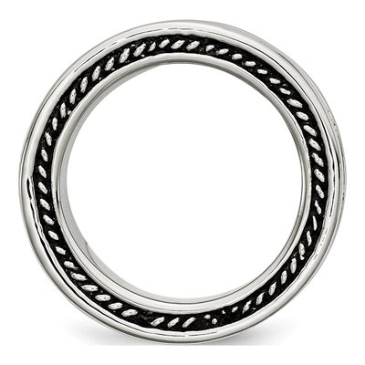 Stainless Steel 9mm Antiqued Wedding Band – view 3