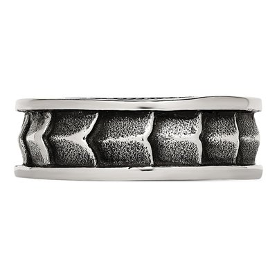 Stainless Steel 9mm Antiqued Wedding Band – view 4