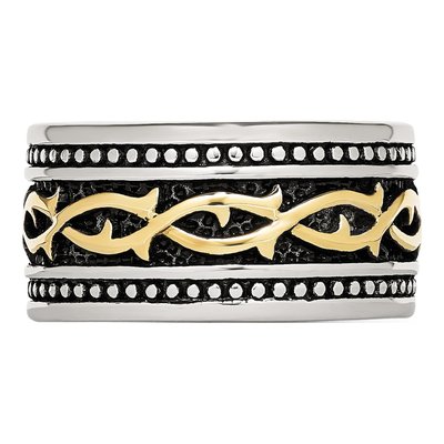 Stainless Steel 13.25mm IP Wedding Band – view 4