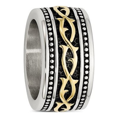 Stainless Steel 13.25mm IP Wedding Band – view 5