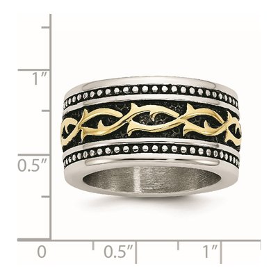 Stainless Steel 13.25mm IP Wedding Band – view 7
