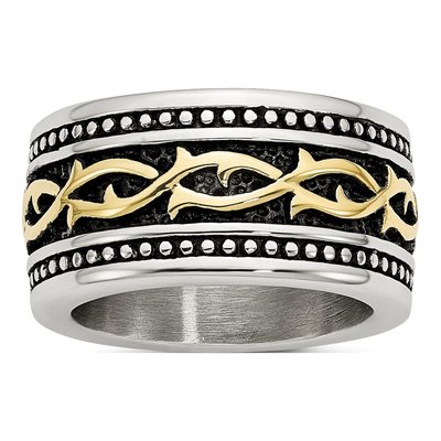 Stainless Steel 13.25mm IP Wedding Band