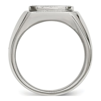 Men's Stainless Steel Black Enamel Ring – view 3