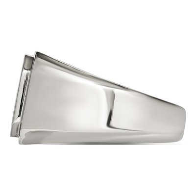 Men's Stainless Steel Black Enamel Ring – view 4