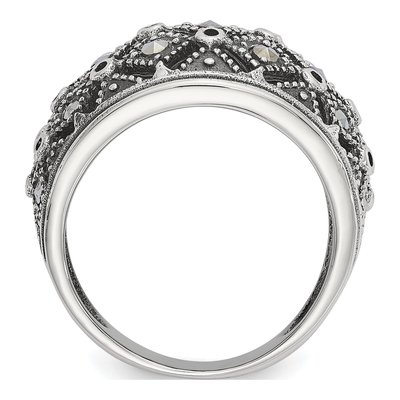 Stainless Steel Marcasite Ring – view 3