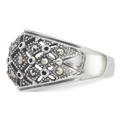 Stainless Steel Marcasite Ring – view 5