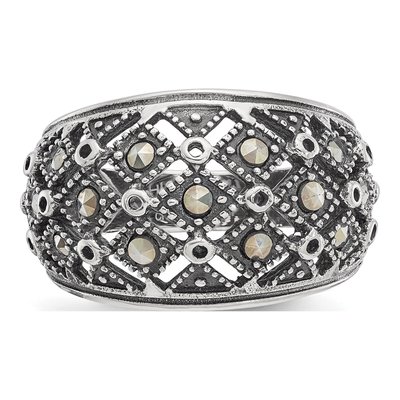 Stainless Steel Marcasite Ring – view 6