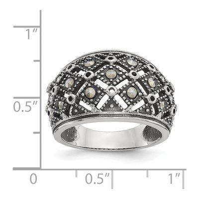 Stainless Steel Marcasite Ring – view 7