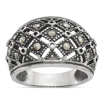 Stainless Steel Marcasite Ring