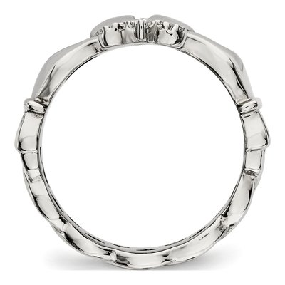 Stainless Steel Claddagh Cross Ring – view 3