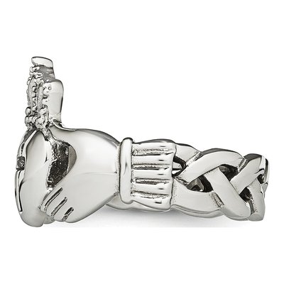 Stainless Steel Claddagh Cross Ring – view 4