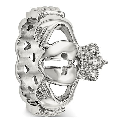 Stainless Steel Claddagh Cross Ring – view 6