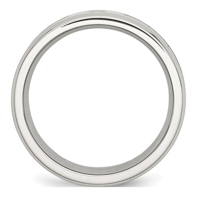 Stainless Steel CZ Camo Rubber Wedding Band – view 3