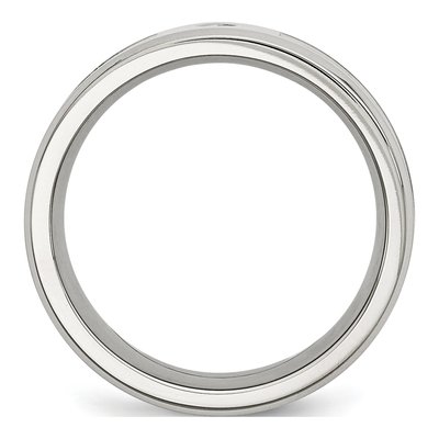 Stainless Steel CZ Camo Wedding Band – view 3
