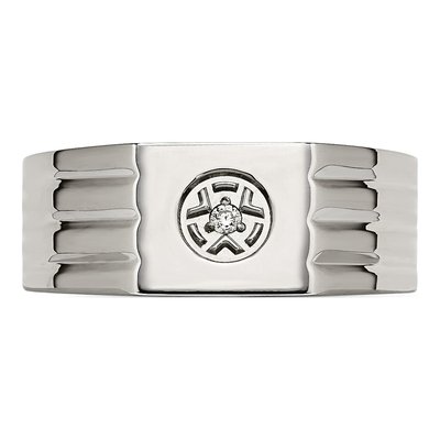 Men's Stainless Steel CZ Ring – view 5