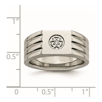 Men's Stainless Steel CZ Ring – view 7