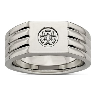 Men's Stainless Steel CZ Ring