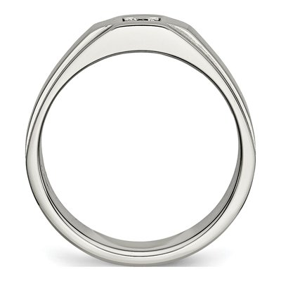 Men's Stainless Steel CZ Ring – view 3