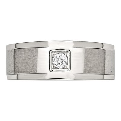 Men's Stainless Steel CZ Ring – view 5